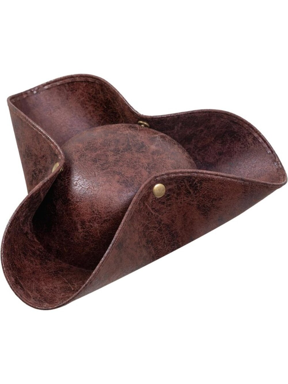πWomen's Brown Faux Leather Pirate Hat Tricorn Pirate Hat Halloween Costume